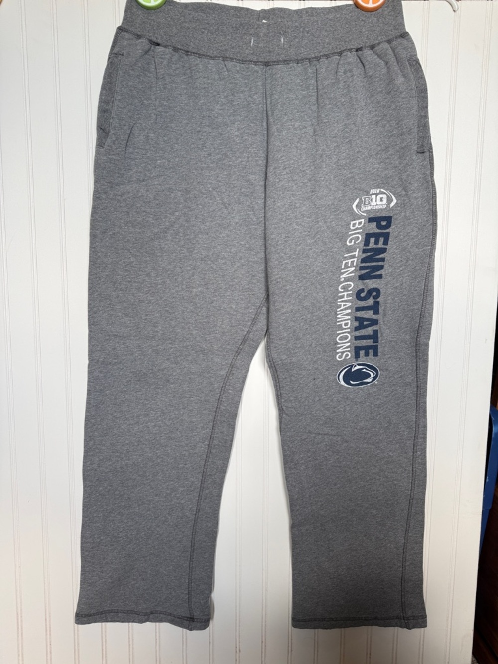 Blue 84 Gray mens woman’s Penn State Sweatpants with Navy Logo very thick heavy